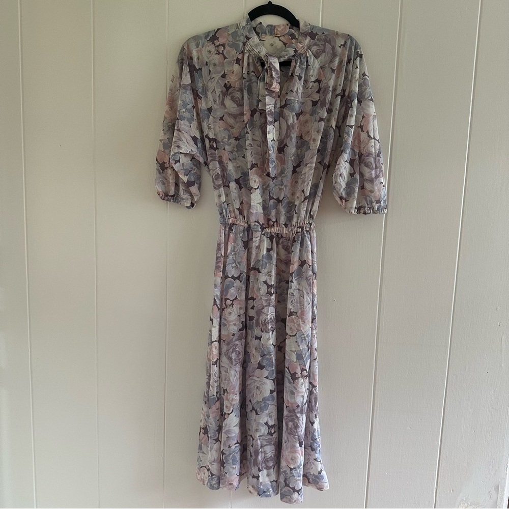 Vintage Floral Midi Dress